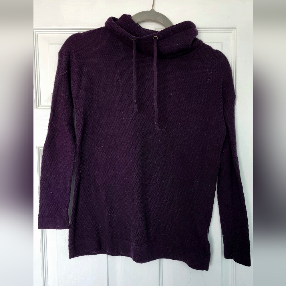 Talbots Deep Purple Cowl Neck Knit Sweater